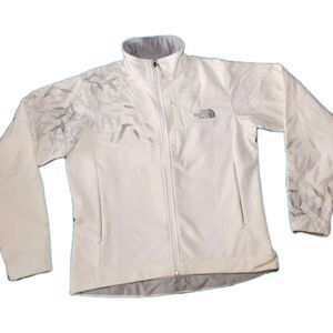 The North Face Apex Softshell Jacket Womens Small White Leaf Print Full Zip SP
